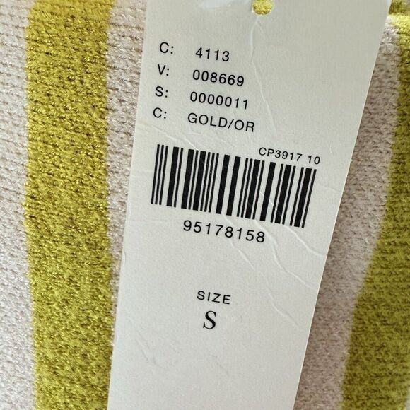 Anthropologie Maeve CARYS Mock Neck Sweater Womens Small Gold Striped Oversized - Picture 12 of 12